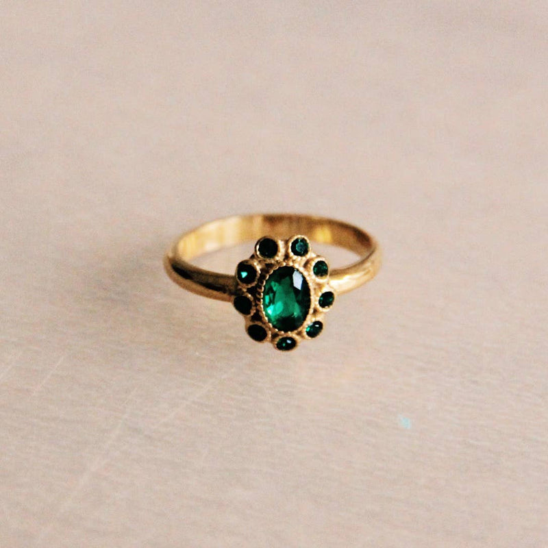 Vintage ring | Grøn/Guld