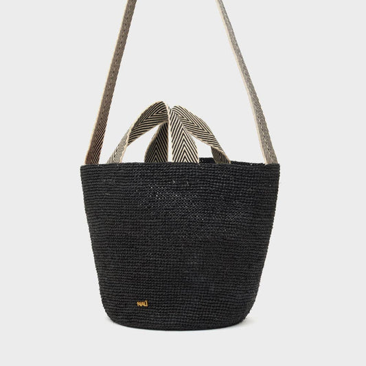 NALI' - Devon taske i raffia | Sort