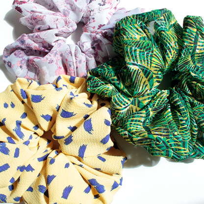 Hårstyling DK - Håndlavet Kæmpe Scrunchie | Tropical