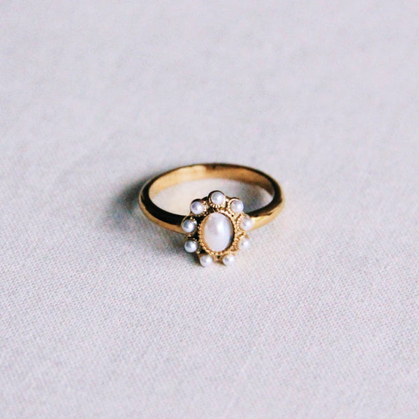 Vintage ring | Hvid/Guld